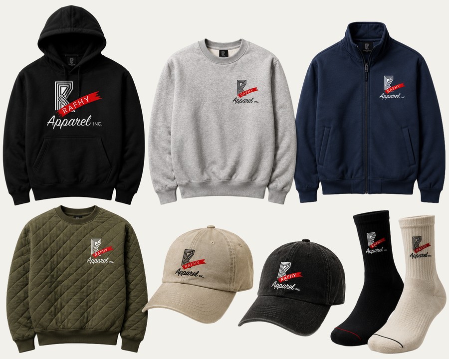 RAFHY Apparel Inc. branded product lineup